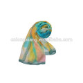 65*180cm Light Green Color Large Digital Printed Silk Chiffon Scarf